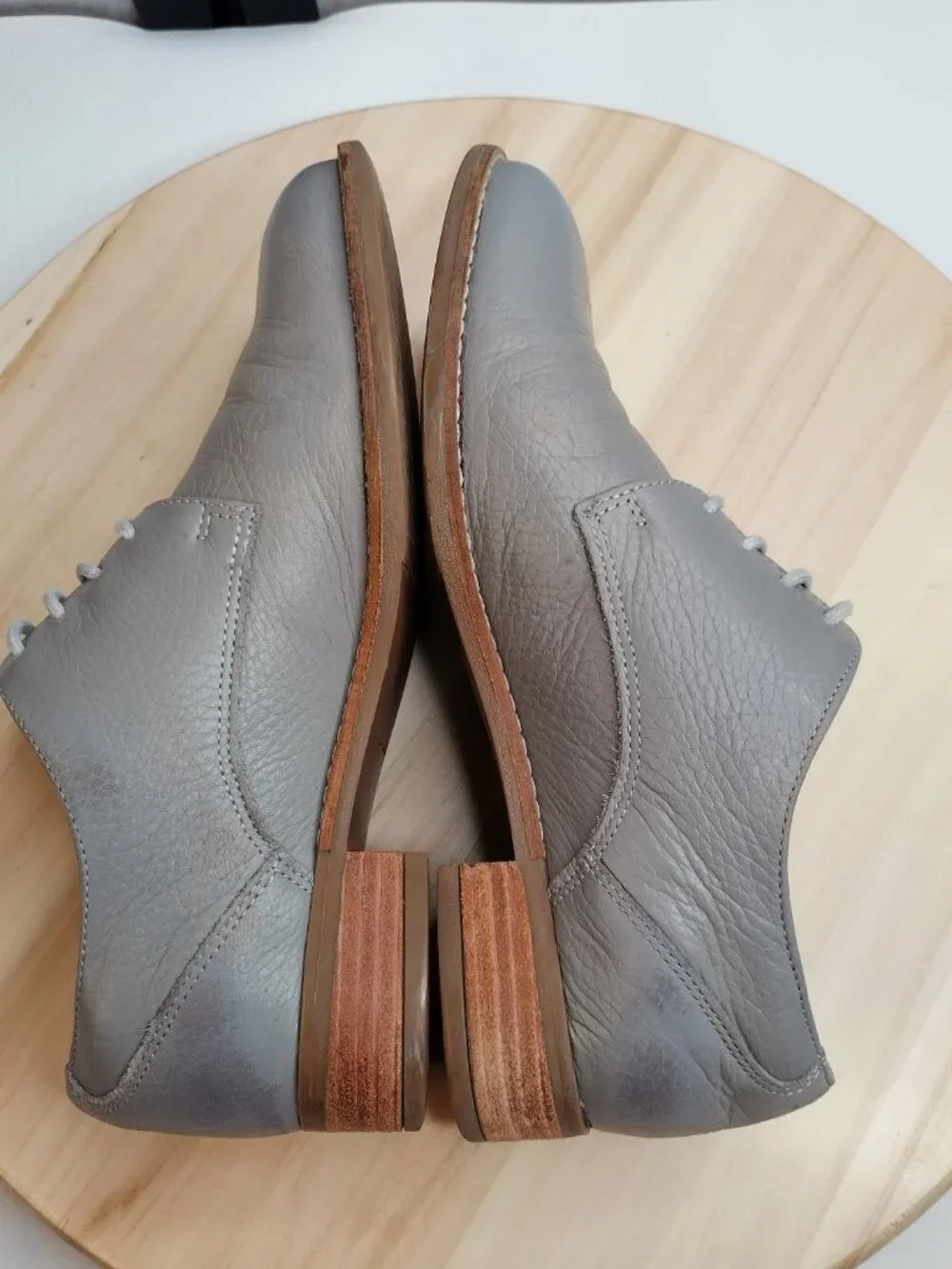 Clarks Netley Bloom Leather Gray Oxfords Women US 6.5M